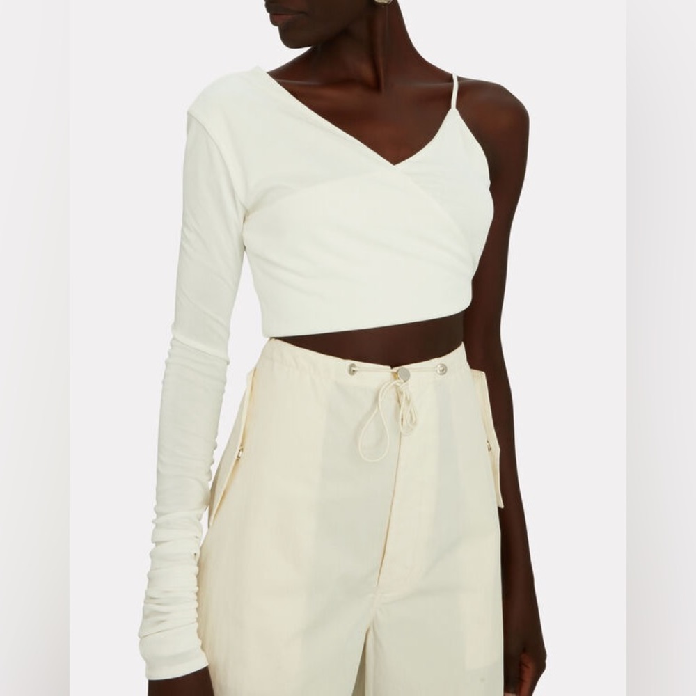 ALEKSANDRE AKHALKATSISHVILI One Sleeve Jersey Crop Top
